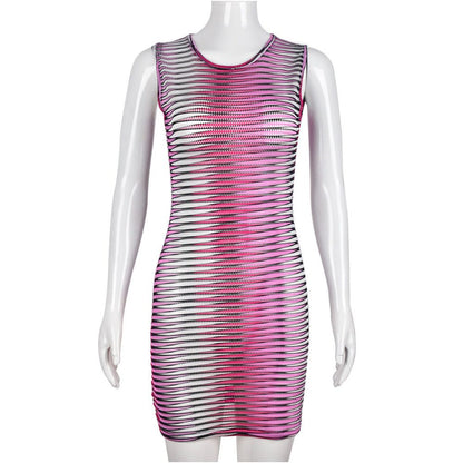 Gradient Mesh Perspective Dress Summer Women s Short Skirt Personalized Ultra Thin Dress image 5