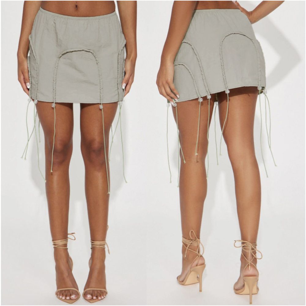 women fashion low waist exposed navel elastic waist fashionable street fashion half skirt image 4
