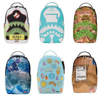 SprayGround Shark Mouth 25 Autumn Winter Embroidered Tie Dyeing Men s and Women s Anti Splashing Backpack Backpack Backpack image 1