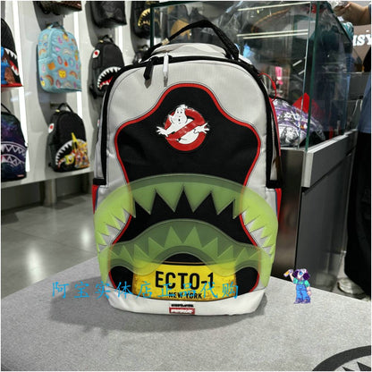 SprayGround Shark Mouth 25 Autumn Winter Embroidered Tie Dyeing Men s and Women s Anti Splashing Backpack Backpack Backpack image 2