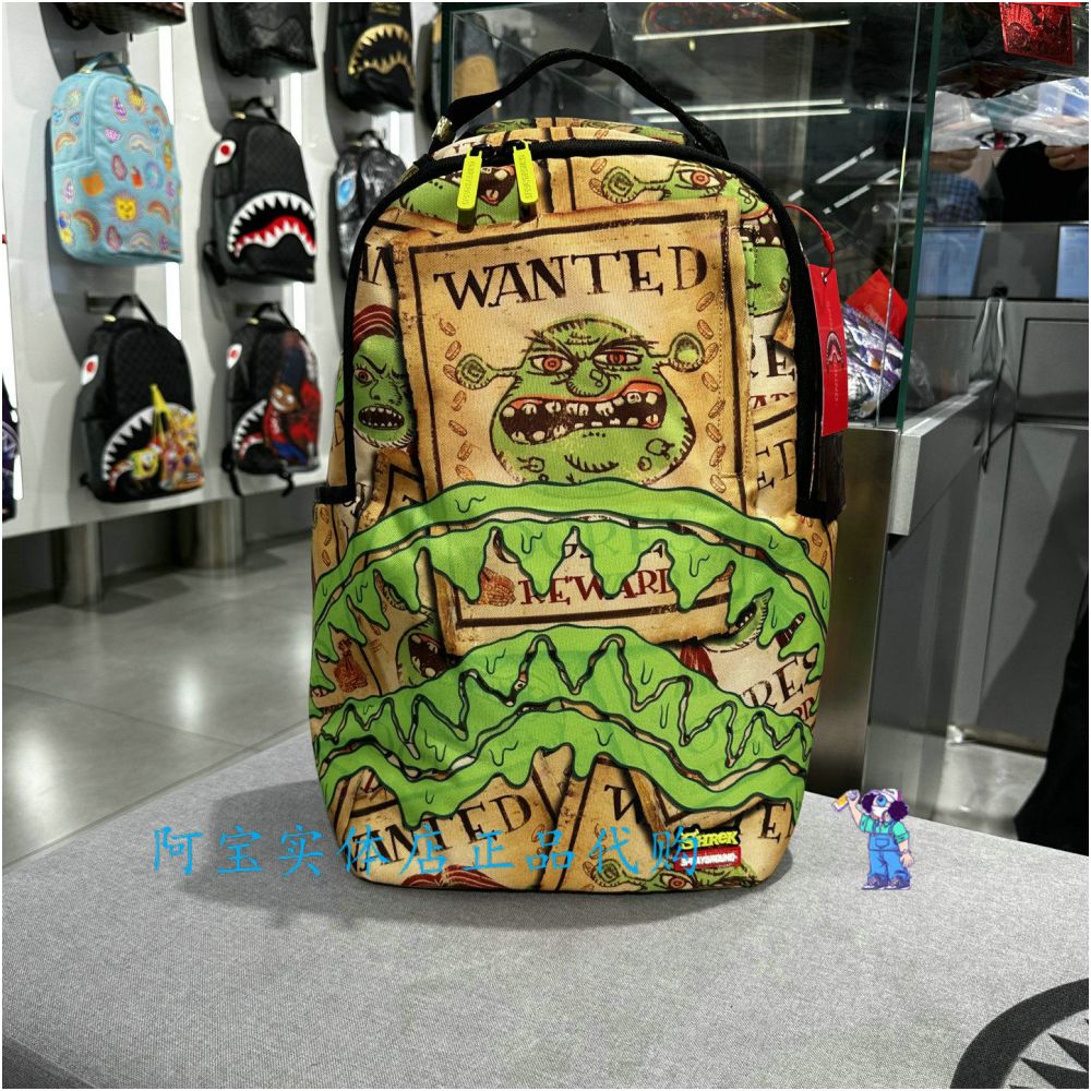 SprayGround Shark Mouth 25 Autumn Winter Embroidered Tie Dyeing Men s and Women s Anti Splashing Backpack Backpack Backpack image 4