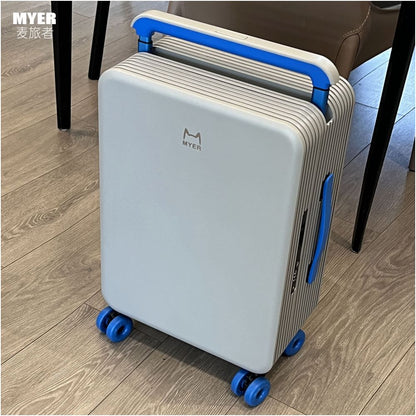 MYER High end Luggage Female 20 inch 2025 New High Beauty Dopamine Color Wide Trolley Case Student Travel Case image 3