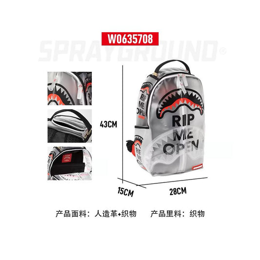 SprayGround transparent backpack unisex British style backpack SG counter genuine backpack