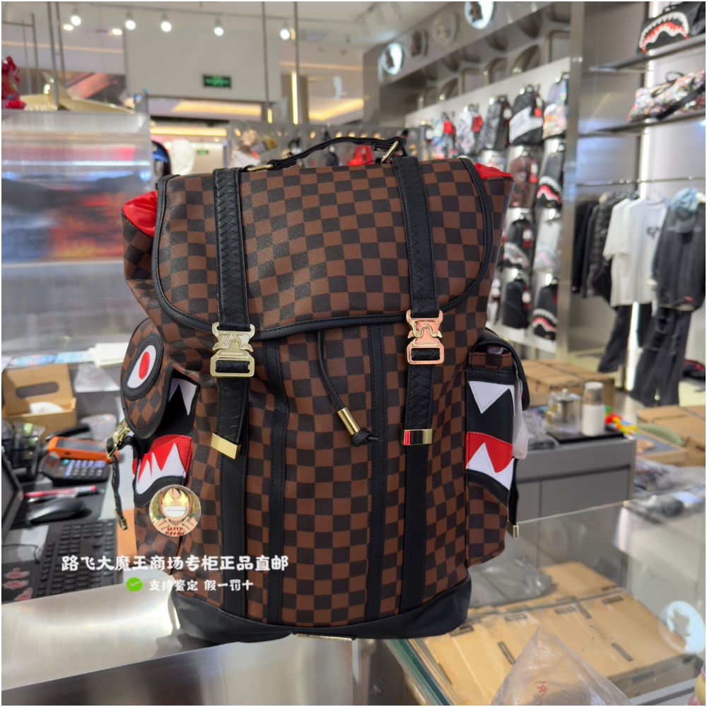 SprayGround counter genuine new 25 shark mouth backpack for male and female students SG transparent bag image 3