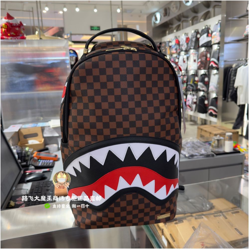 SprayGround counter genuine new 25 shark mouth backpack for male and female students SG transparent bag