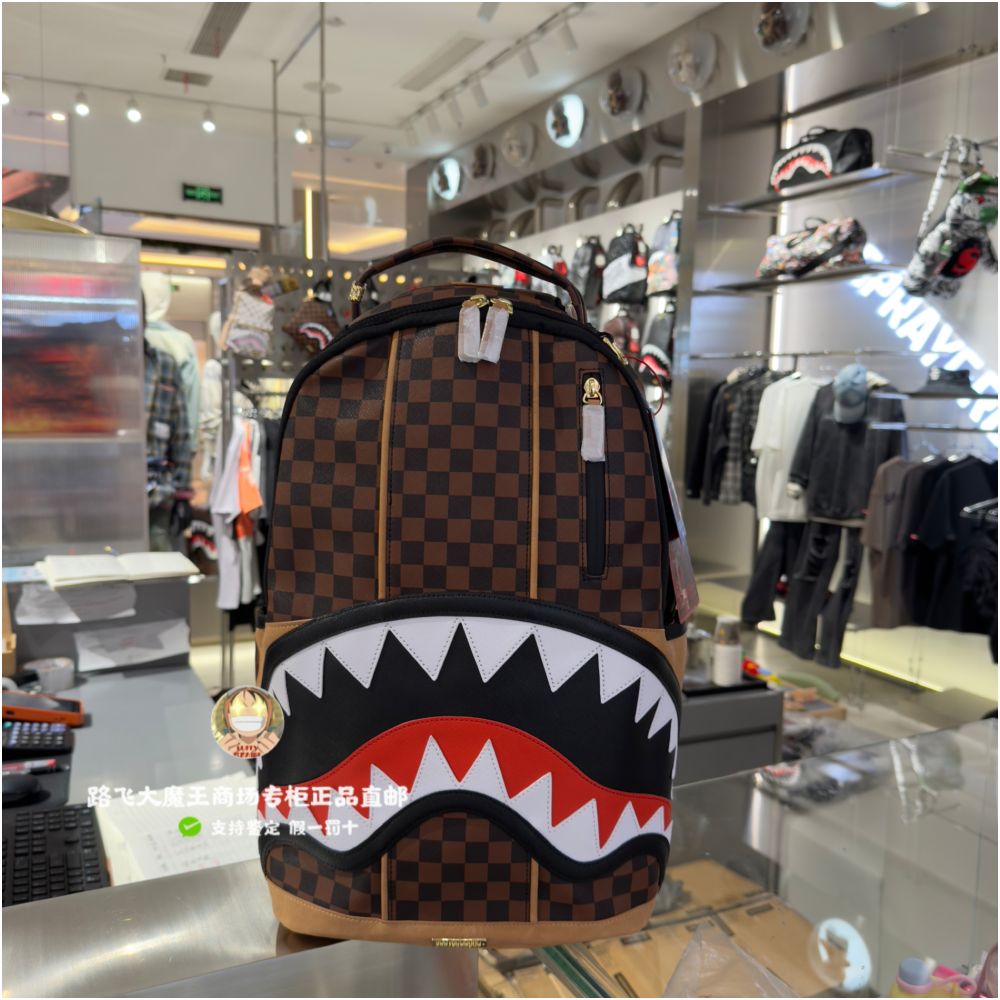 SprayGround counter genuine new 25 shark mouth backpack for male and female students SG transparent bag