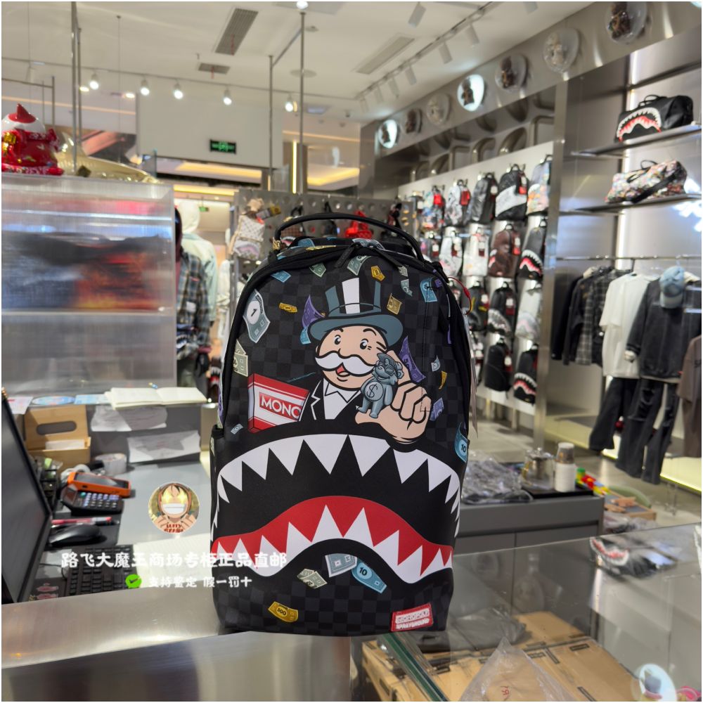 SprayGround counter genuine new 25 shark mouth backpack for male and female students SG transparent bag