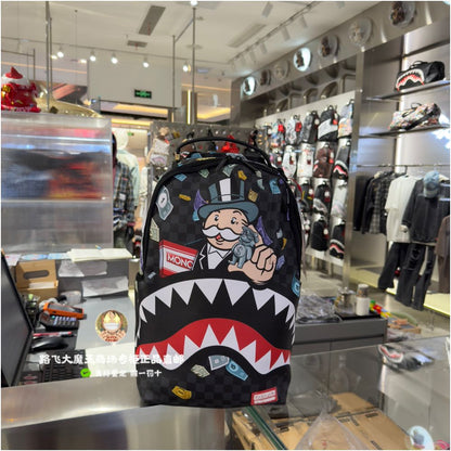 SprayGround counter genuine new 25 shark mouth backpack for male and female students SG transparent bag