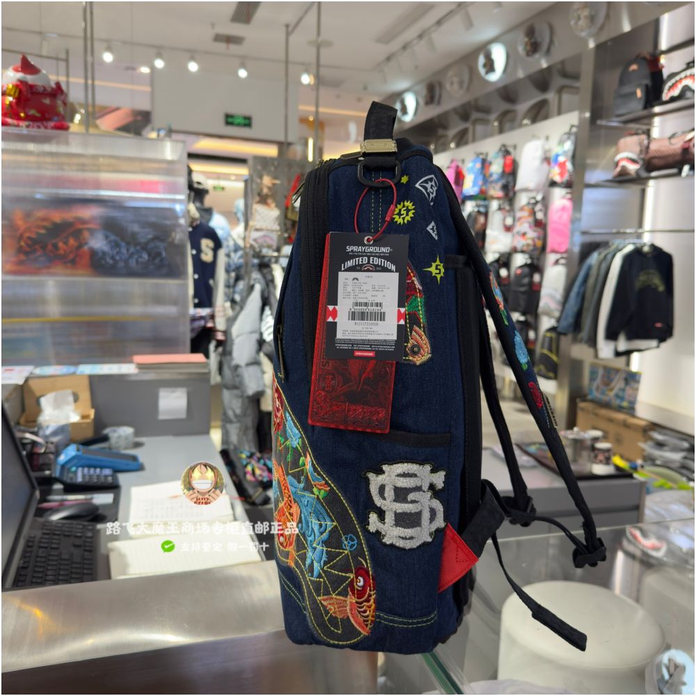 SprayGround Shark Mouth Authentic Brand Product New Model 25 W1215722 Unisex Fashion Printed Backpack image 3