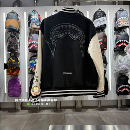 SprayGround Shark Mouth Counter Authentic 25 New W1131112 Men s and Women s Fashion Baseball Jacket Coat image 4
