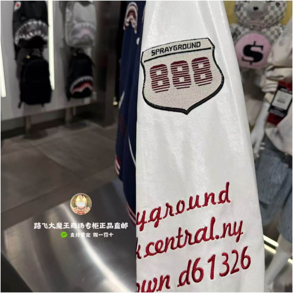 SprayGround Shark Mouth Counter Authentic 25 New W1131112 Men s and Women s Fashion Baseball Jacket Coat image 5