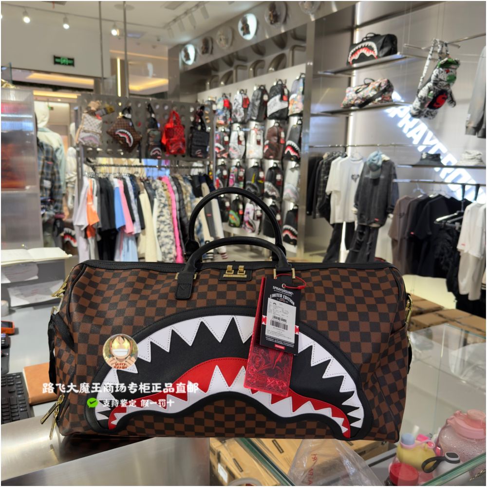 SprayGround counter genuine SG Shark Mouth W1135512 large handheld fitness bag transparent travel bag image 1