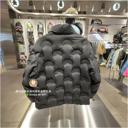 SprayGround Shark Mouth Counter Authentic 2025 New W1141306 Men s and Women s Stand Collar Warm Down Jacket image 3