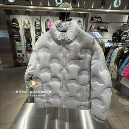 SprayGround Shark Mouth Counter Authentic 2025 New W1141306 Men s and Women s Stand Collar Warm Down Jacket