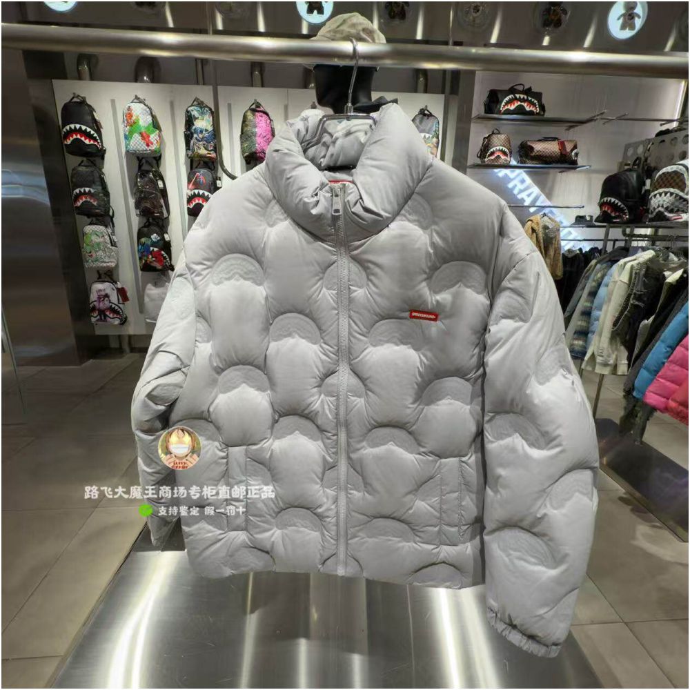SprayGround Shark Mouth Counter Authentic 2025 New W1141306 Men s and Women s Stand Collar Warm Down Jacket