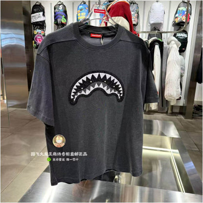 SprayGround Shark Mouth Authentic Product New Arrival 26 W1210218 Unisex Simple Loose Short Sleeve T Shirt image 4