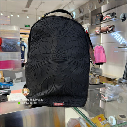 SprayGround Shark Mouth Authentic 2026 New Style W1215731 Unisex Black Striped Fashion Backpack image 0