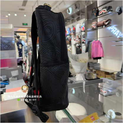 SprayGround Shark Mouth Authentic 2026 New Style W1215731 Unisex Black Striped Fashion Backpack image 1