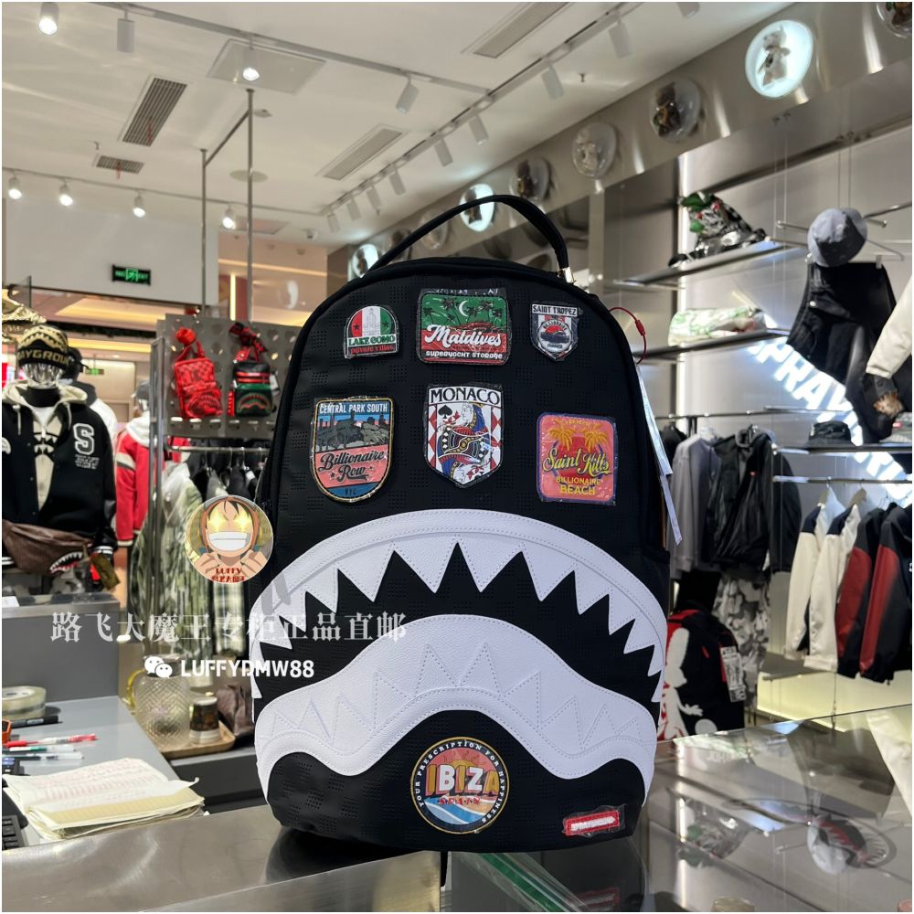 SprayGround counter genuine shark mouth W1115706 male and female trendy large capacity student backpack computer image 0