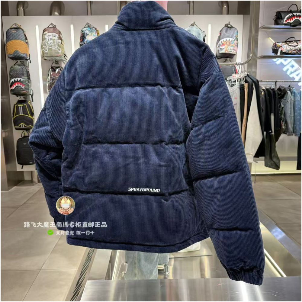 SprayGround Shark Mouth Counter Authentic 25 New W1141321 Men s and Women s Stand up Embroidered Down Jacket image 3