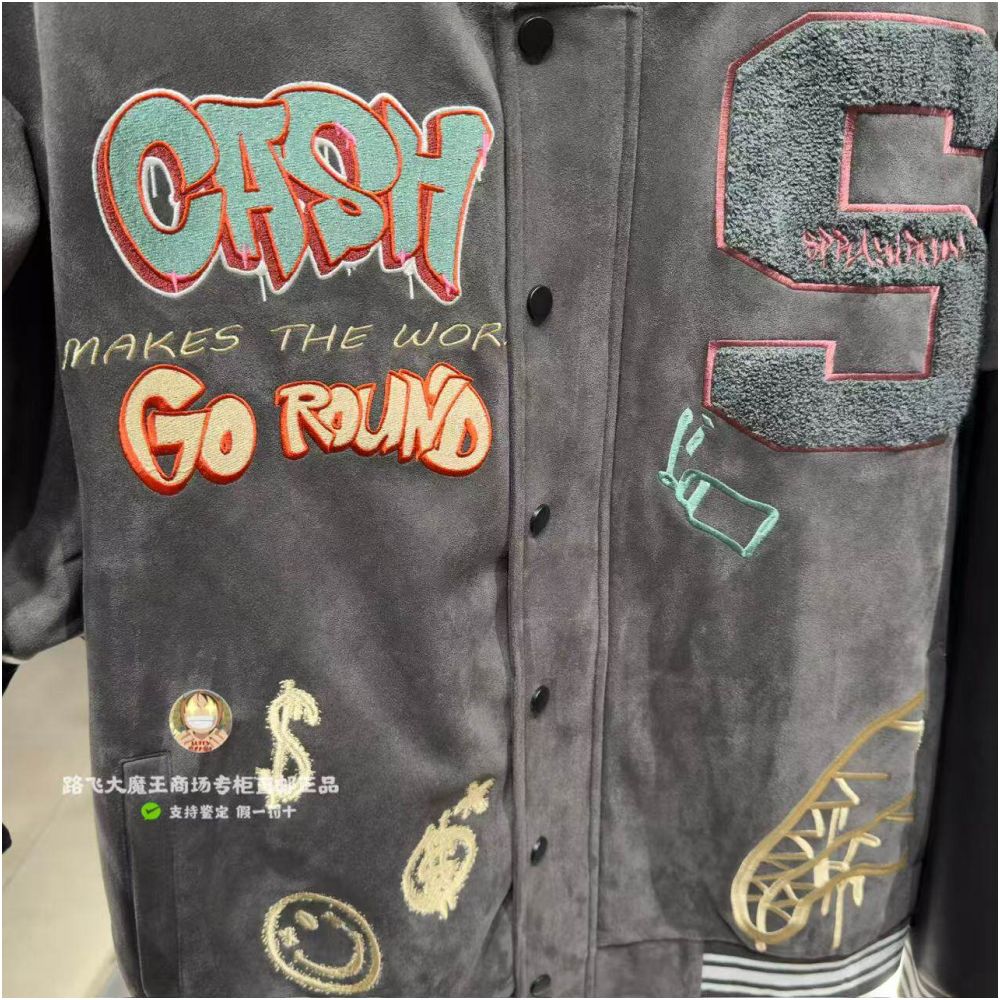 SprayGround Shark Mouth Counter Authentic 2026 New W1211112 Men s and Women s Personalized Trendy Baseball Jacket image 2