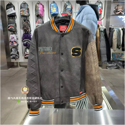 SprayGround Shark Mouth Authentic 2026 New Style W1211105 Unisex Color Block Baseball Uniform image 0