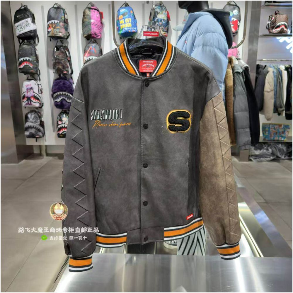SprayGround Shark Mouth Authentic 2026 New Style W1211105 Unisex Color Block Baseball Uniform