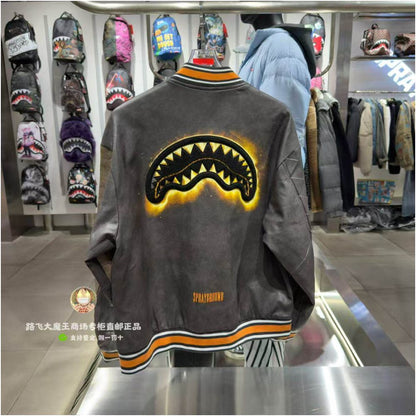 SprayGround Shark Mouth Authentic 2026 New Style W1211105 Unisex Color Block Baseball Uniform image 1