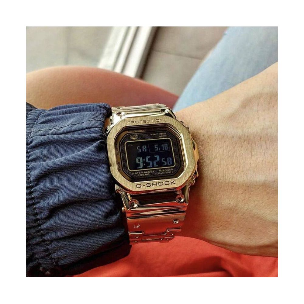 Casio 35th Anniversary Gold Brick Silver Brick Small Square Solar Wave Men s Watch GMW B5000GD 9 1 image 0