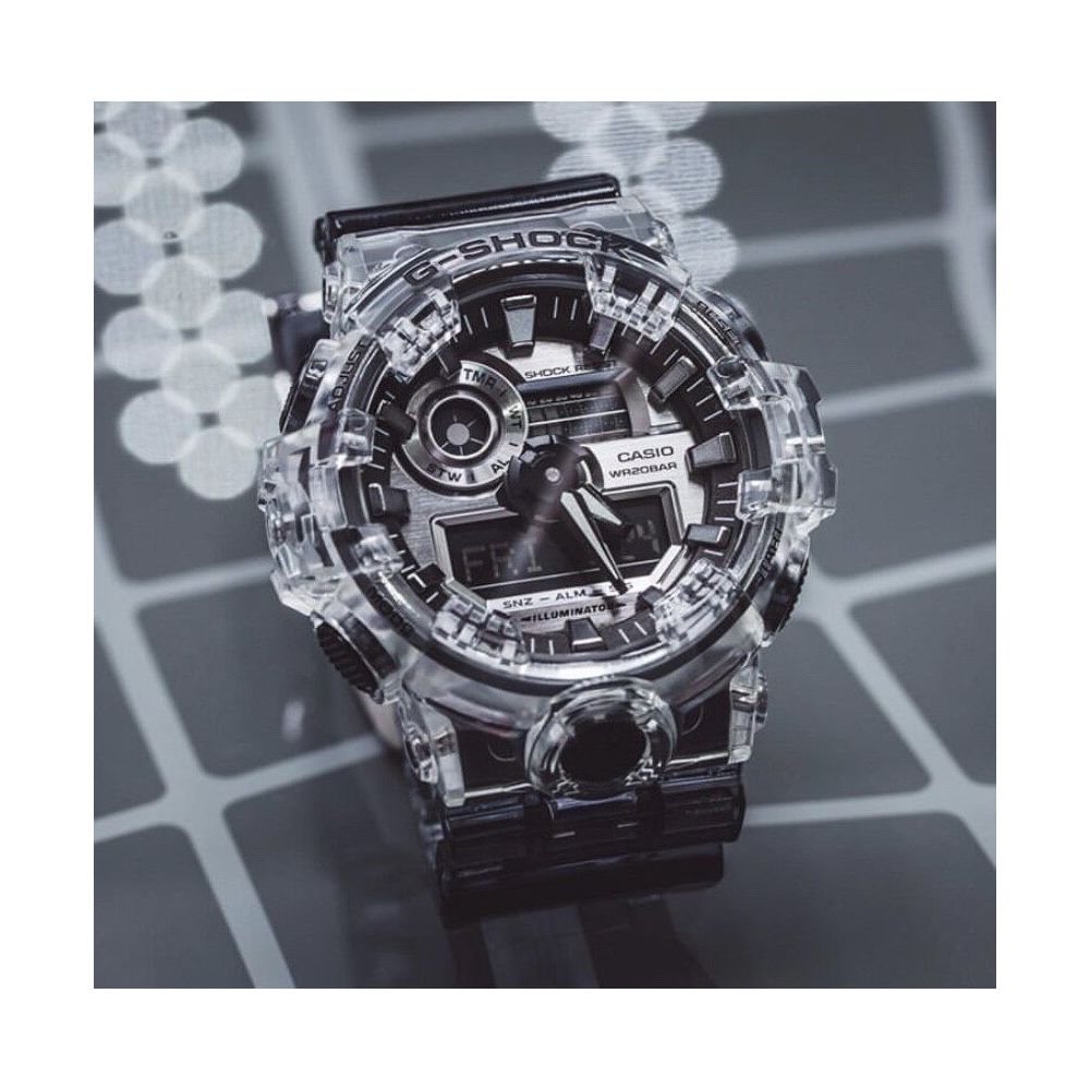 Casio G SHOCK Waterproof Black Warrior Large Dial Multi functional Waterproof Watch GA 700 1B 4A 7A