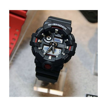 Casio G SHOCK Waterproof Black Warrior Large Dial Multi functional Waterproof Watch GA 700 1B 4A 7A