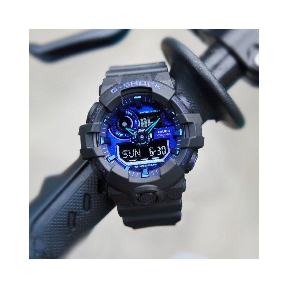 Casio G SHOCK Waterproof Black Warrior Large Dial Multi functional Waterproof Watch GA 700 1B 4A 7A