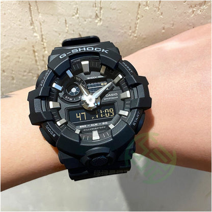 Casio G SHOCK Waterproof Black Warrior Large Dial Multi functional Waterproof Watch GA 700 1B 4A 7A