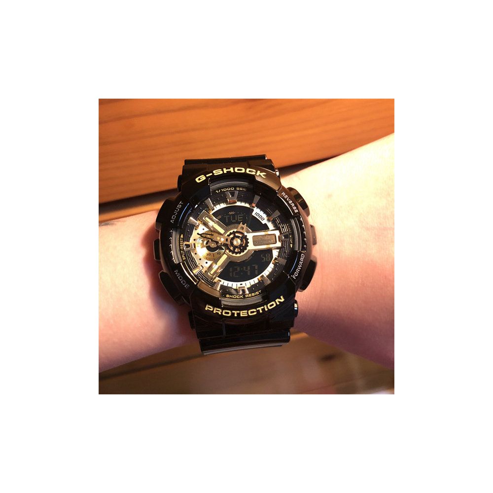 CASIO Casio G SHOCK Sports Classic Black Gold GA 110GB 1A 110MMC Fashion Men s Watch image 1