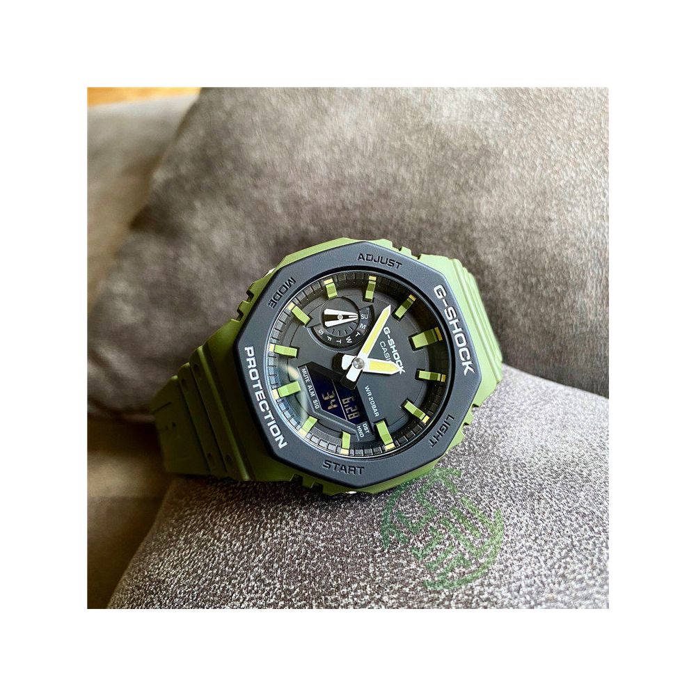 Casio Octagonal Farmhouse Oak Carbon Fiber Gray Watch GA 2110ET 2A 8A 2100SKE 7A7
