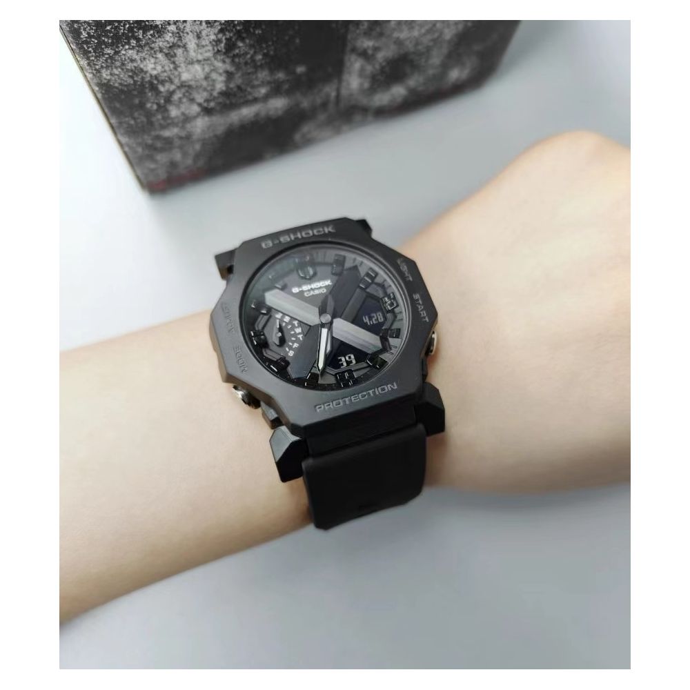 Casio Octagonal Farmhouse Oak Carbon Fiber Gray Watch GA 2110ET 2A 8A 2100SKE 7A7