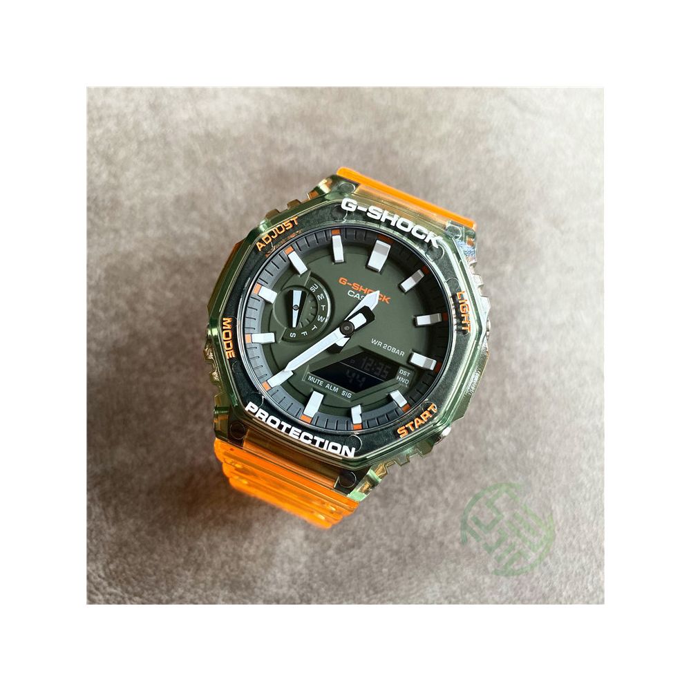 Casio Octagonal Farmhouse Oak Carbon Fiber Gray Watch GA 2110ET 2A 8A 2100SKE 7A7
