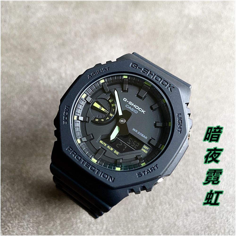 Casio G SHOCK Neon Octagonal Oak Men s and Women s Waterproof Watch GA 2100 1A3 1A4 1A2 BP image 1