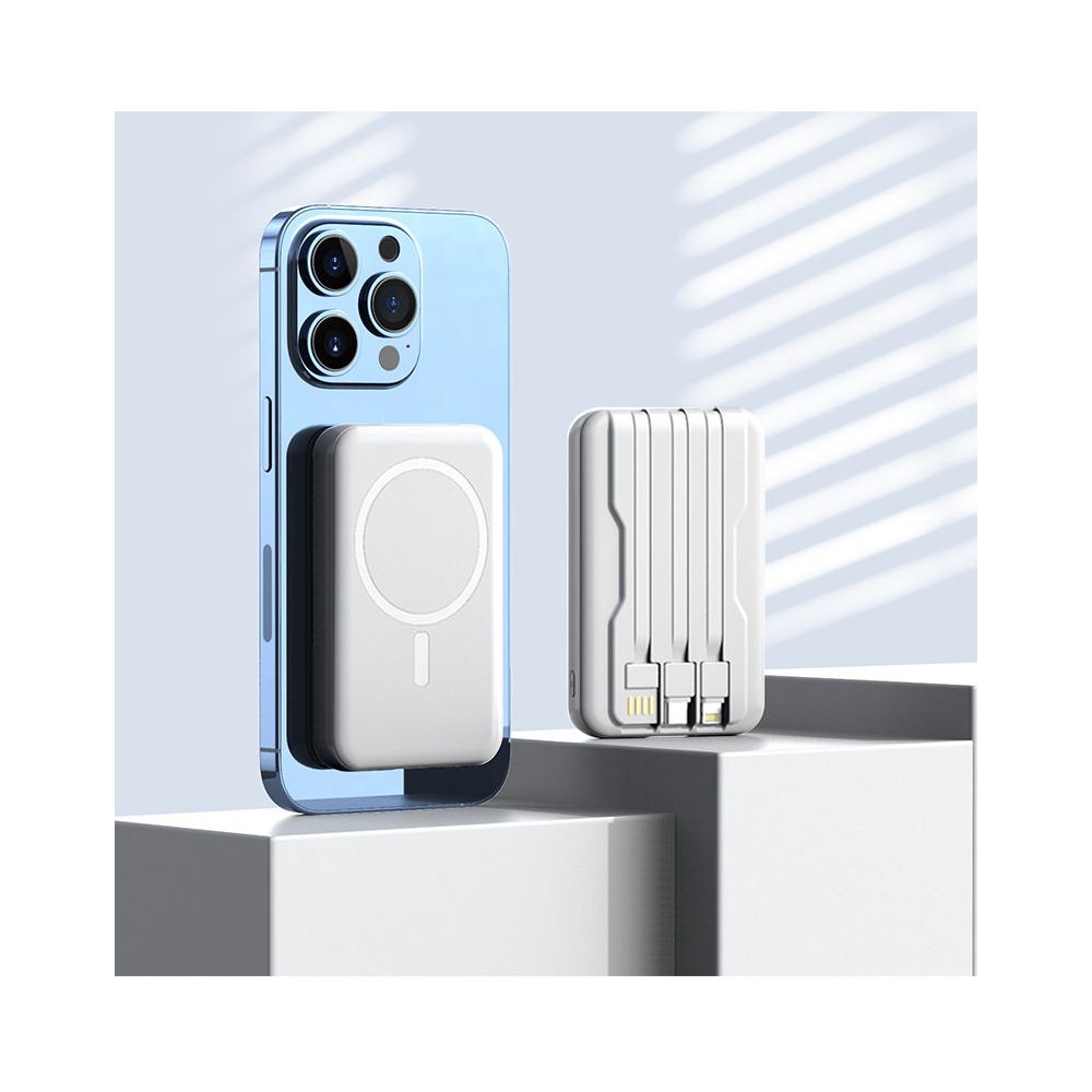 10000mAh Magnetic Mobile Power Supply Black Portable Wireless Charging Large Capacity Design