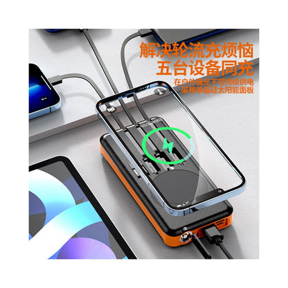 Solar power bank wireless charging 10000mAh wired solar power bank image 4