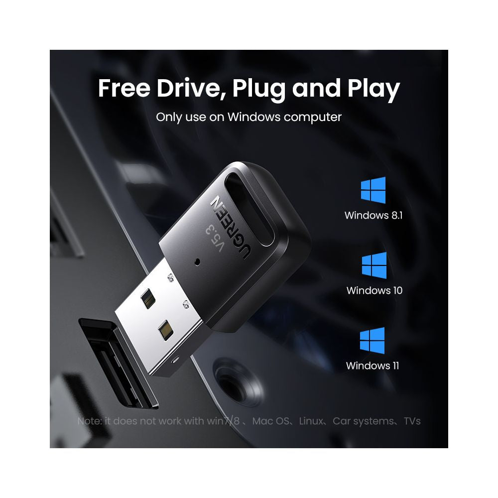 UGREEN USB Bluetooth 5 3 Adapter Bluetooth 5 0 PC Bluetooth Receiver Car Bluetooth Expansion Device image 3