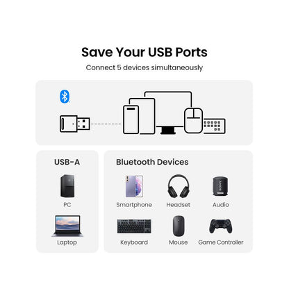 UGREEN USB Bluetooth 5 3 Adapter Bluetooth 5 0 PC Bluetooth Receiver Car Bluetooth Expansion Device image 4