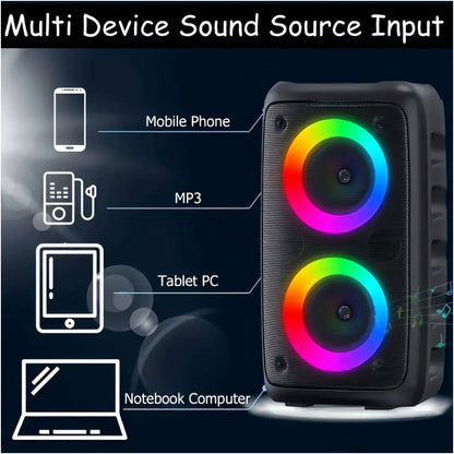 Karaoke Radio FM Bluetooth Speaker Portable Wireless With Mi image 4