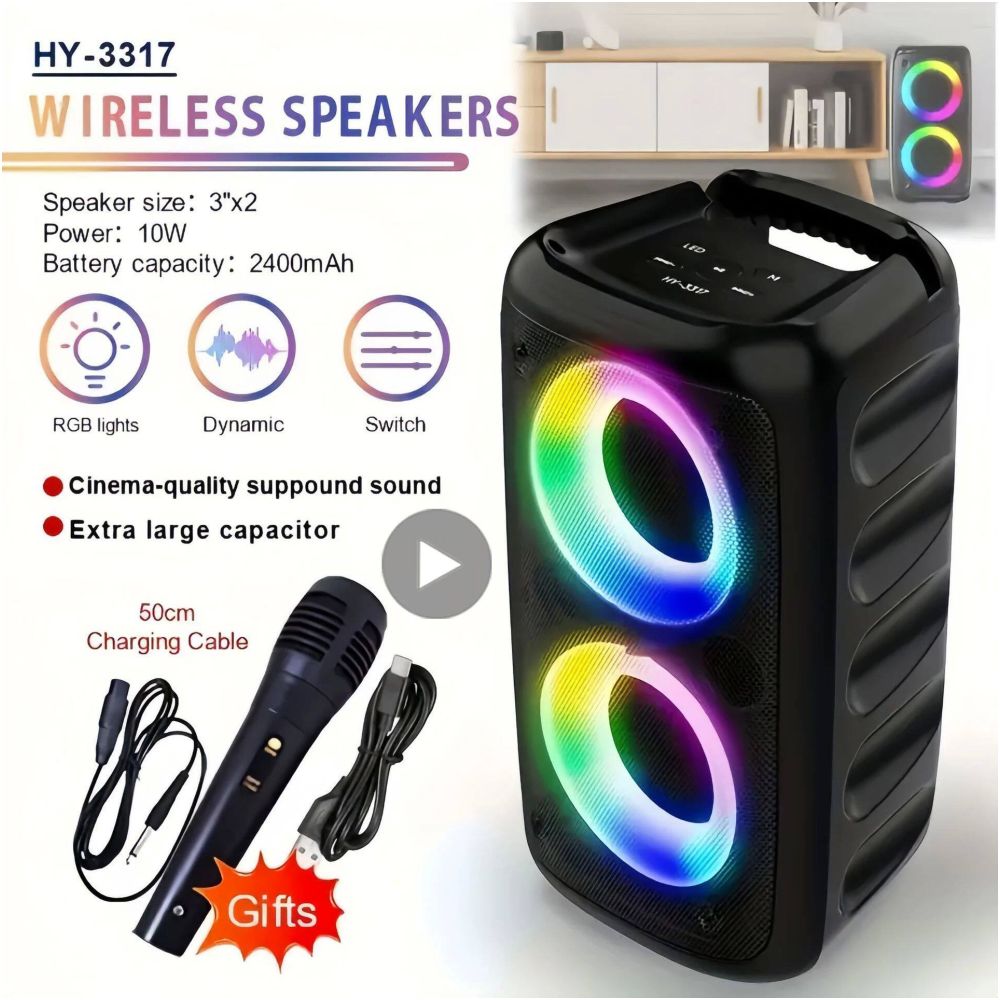 Karaoke Radio FM Bluetooth Speaker Portable Wireless With Mi image 0