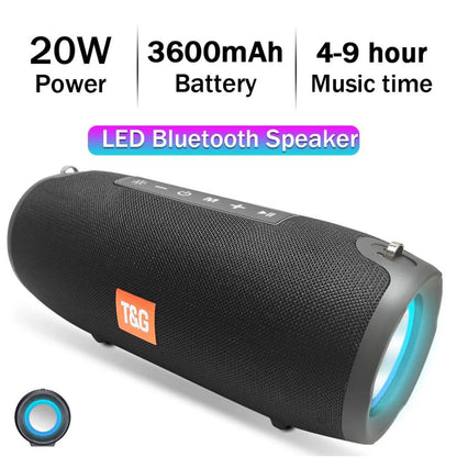 20W Bluetooth speaker subwoofer outdoor portable RGB light effect speaker 285x110x120mm square dance speaker image 1