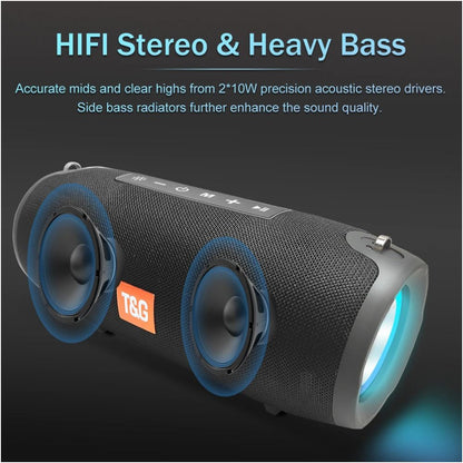 20W Bluetooth speaker subwoofer outdoor portable RGB light effect speaker 285x110x120mm square dance speaker image 2
