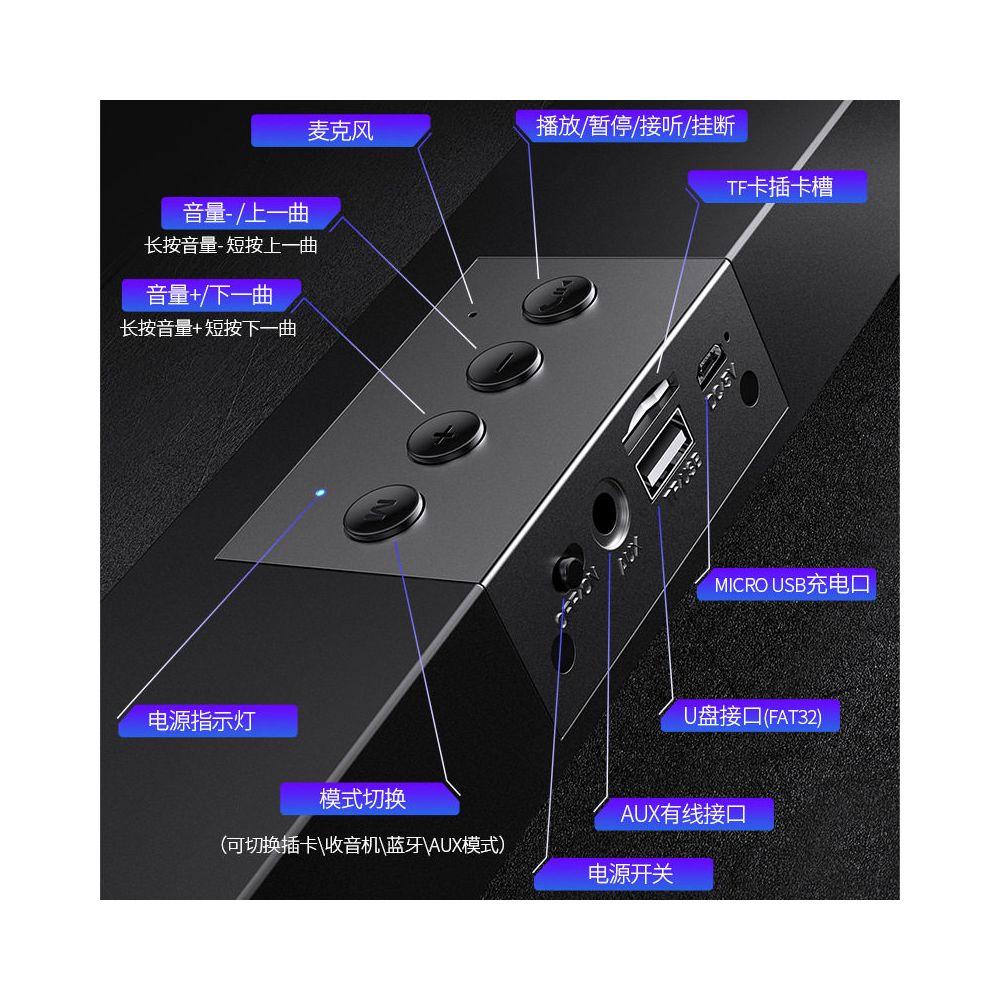 Computer Bluetooth audio USB smart speaker card image 3