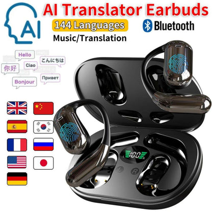 AI Translator Earbuds Real Time Translators Headphones 144 L image 1