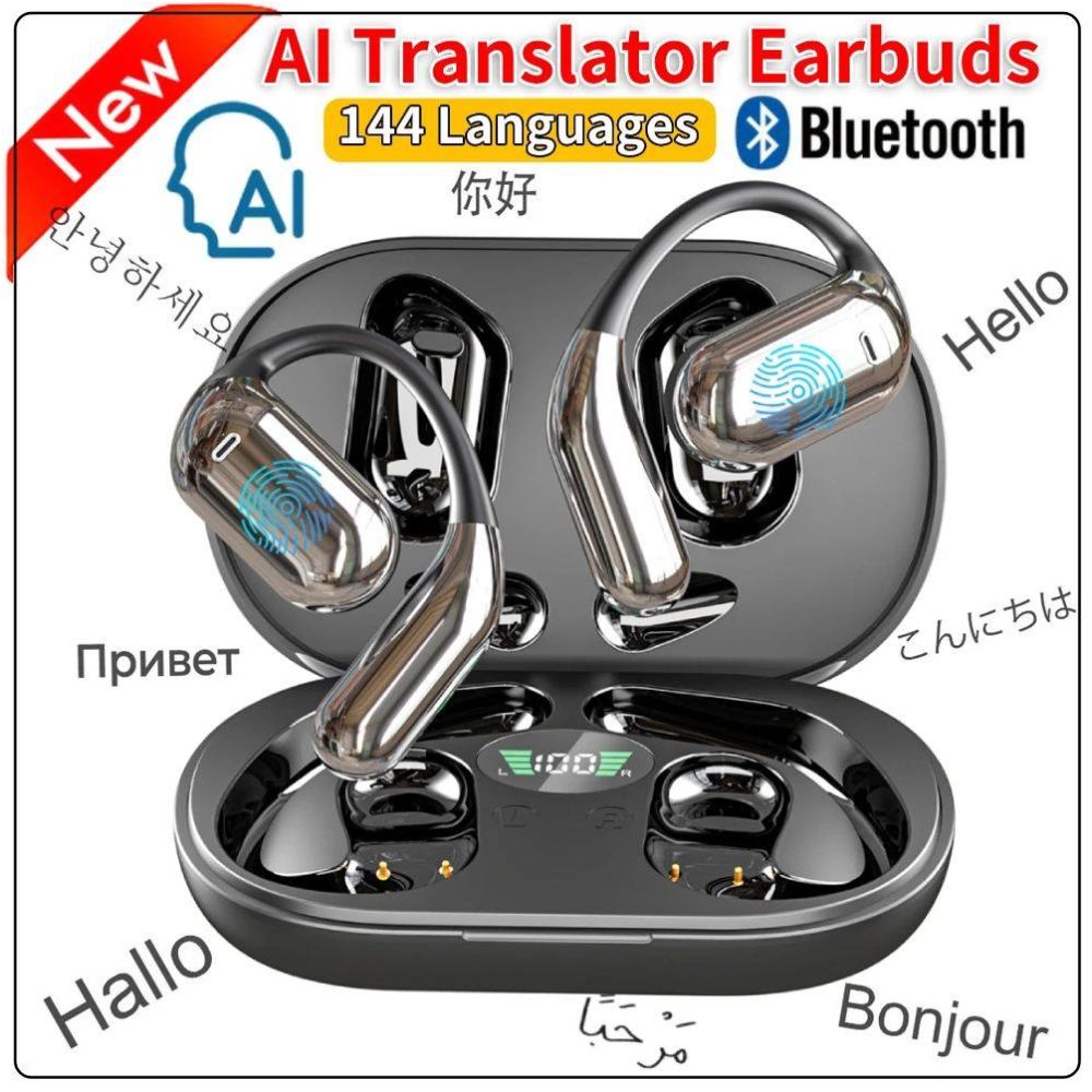 AI Translator Earbuds Real Time Translators Headphones 144 L image 2