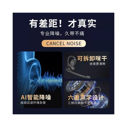 Wireless Bluetooth earphones with microphone for takeaway business high definition call noise reduction no in ear support dual connection Michael disassembly image 5